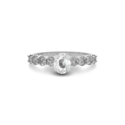 White Sapphire Sterling Silver Ring R29