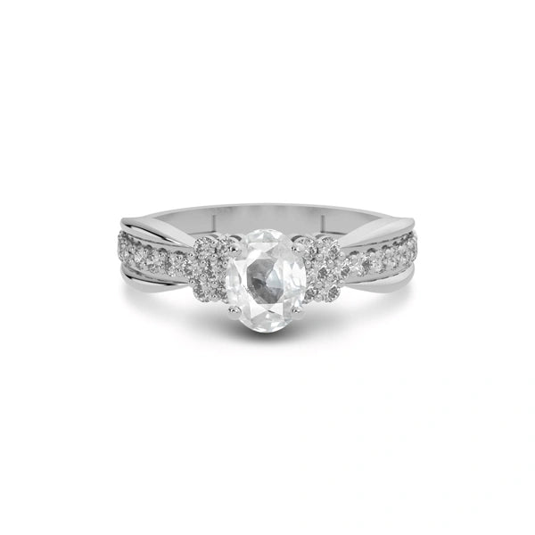 White Sapphire Sterling Silver Ring R31