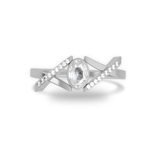 White Sapphire Sterling Silver Ring R36