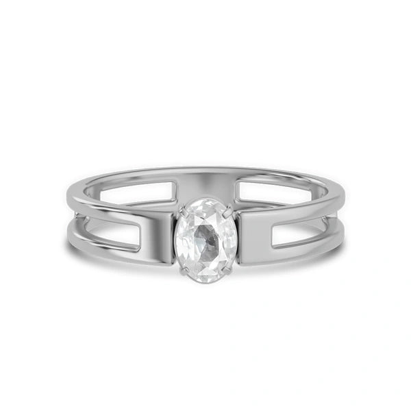 White Sapphire Sterling Silver Ring R45