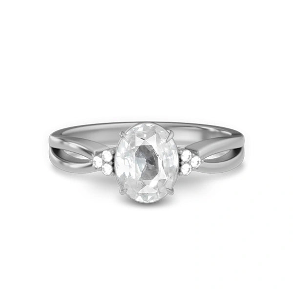White Sapphire Sterling Silver Ring R46