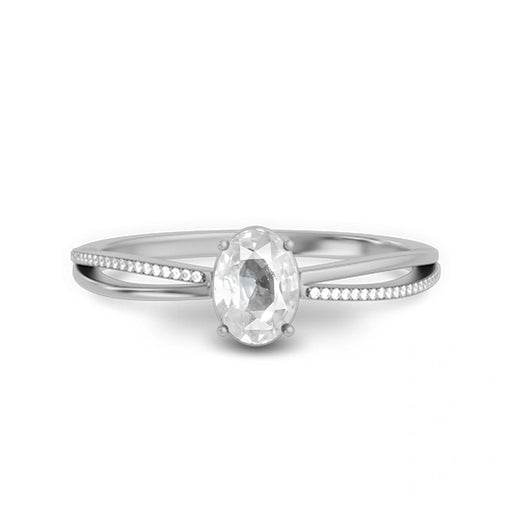 White Sapphire Sterling Silver Ring R47