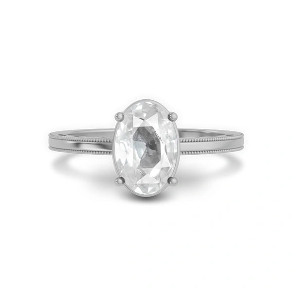 White Sapphire Sterling Silver Ring R48