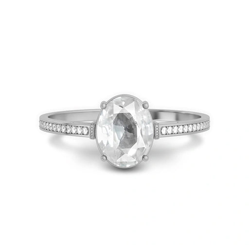 White Sapphire Sterling Silver Ring R50