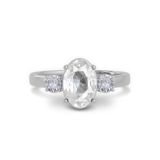 White Sapphire Sterling Silver Ring R51