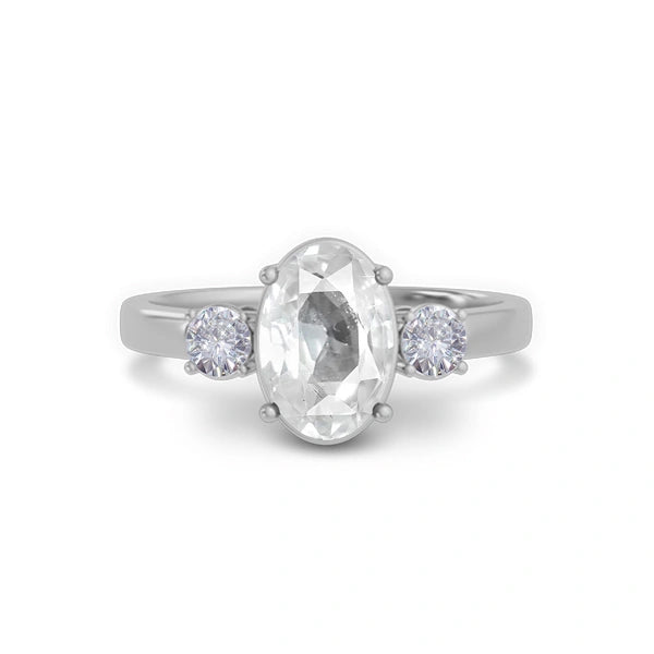 White Sapphire Sterling Silver Ring R51