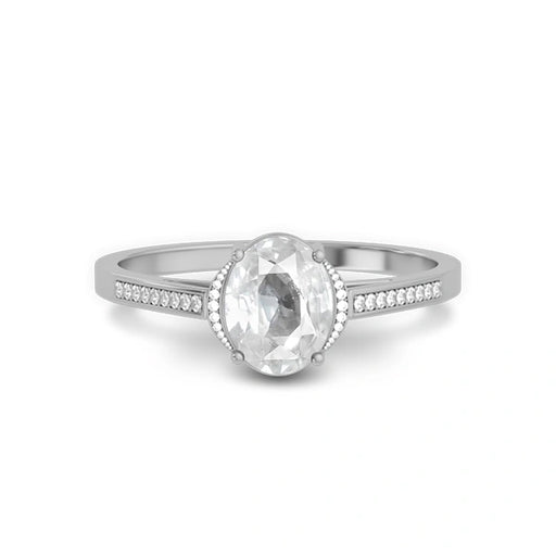White Sapphire Sterling Silver Ring R53