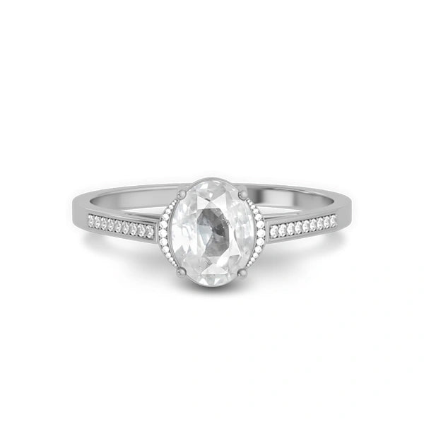 White Sapphire Sterling Silver Ring R53
