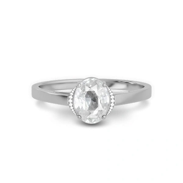 White Sapphire Sterling Silver Ring R54