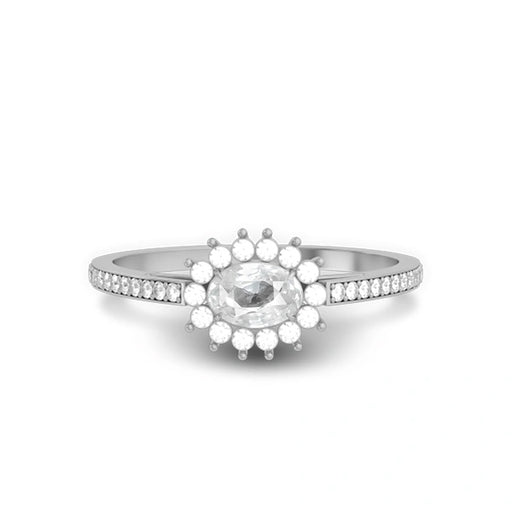 White Sapphire Sterling Silver Ring R55