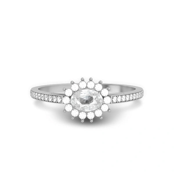 White Sapphire Sterling Silver Ring R55