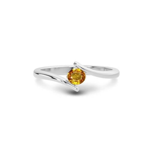 Yellow Sapphire Platinum Ring R2