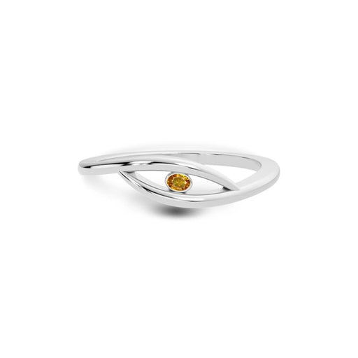 Yellow Sapphire Platinum Ring R9