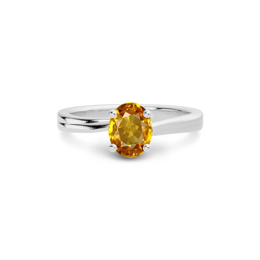 Yellow Sapphire Platinum Ring R16