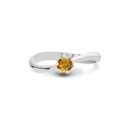 Yellow Sapphire Platinum Ring R17