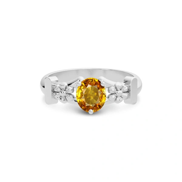 Yellow Sapphire Platinum Ring R18