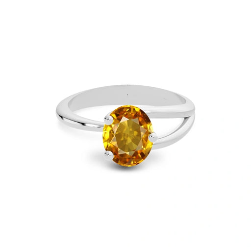 Yellow Sapphire Platinum Ring R19