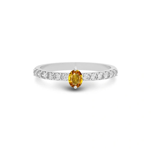 Yellow Sapphire Platinum Ring R20