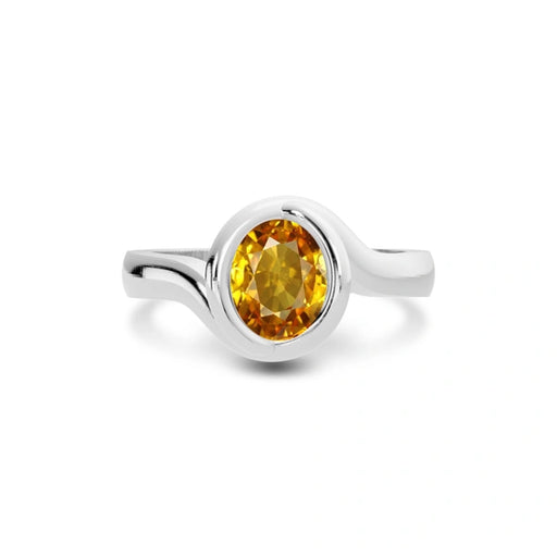 Yellow Sapphire Platinum Ring R22
