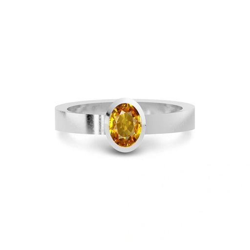 Yellow Sapphire Platinum Ring R23