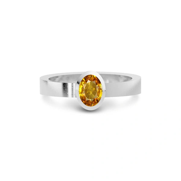 Yellow Sapphire Platinum Ring R23