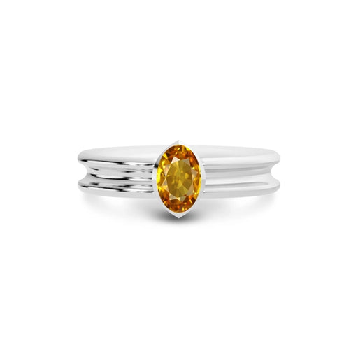 Yellow Sapphire Platinum Ring R24