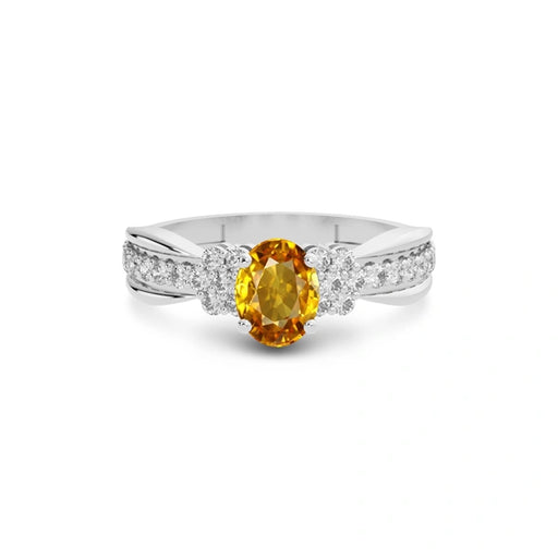 Yellow Sapphire Platinum Ring R31