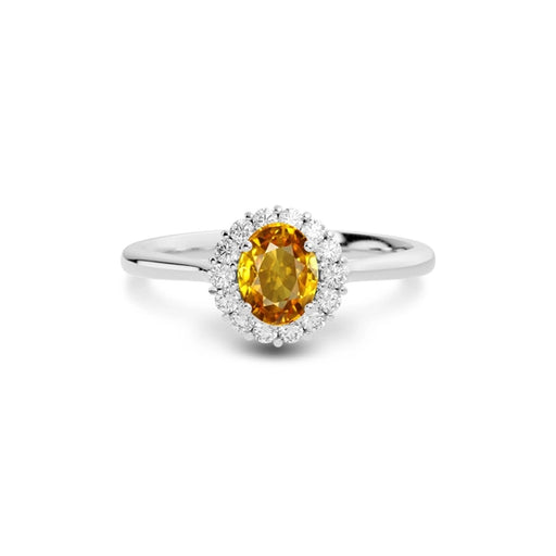 Yellow Sapphire Platinum Ring R35
