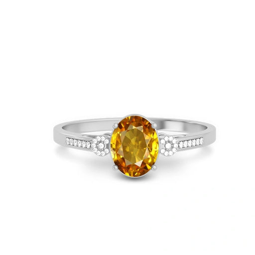 Yellow Sapphire Platinum Ring R37