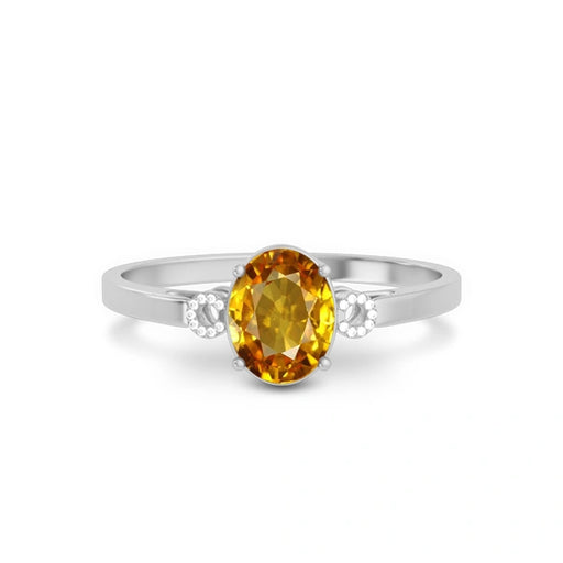 Yellow Sapphire Platinum Ring R38