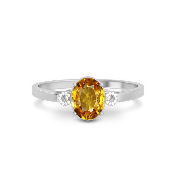 Yellow Sapphire Platinum Ring R38