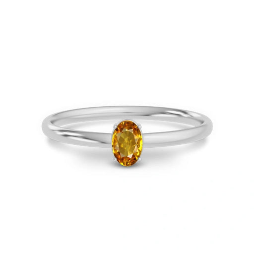 Yellow Sapphire Platinum Ring R39