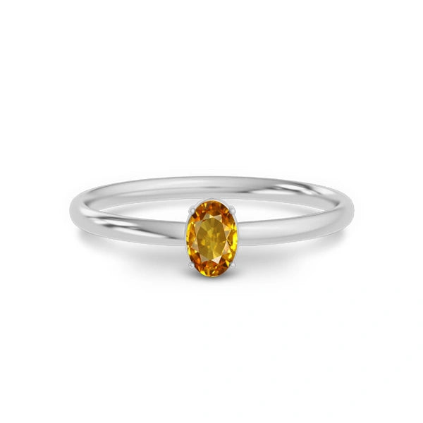 Yellow Sapphire Platinum Ring R39