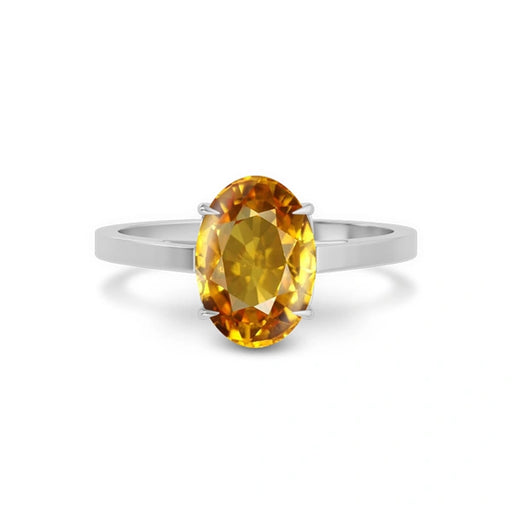 Yellow Sapphire Platinum Ring R49