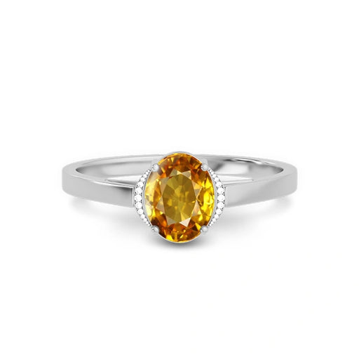 Yellow Sapphire Platinum Ring R54