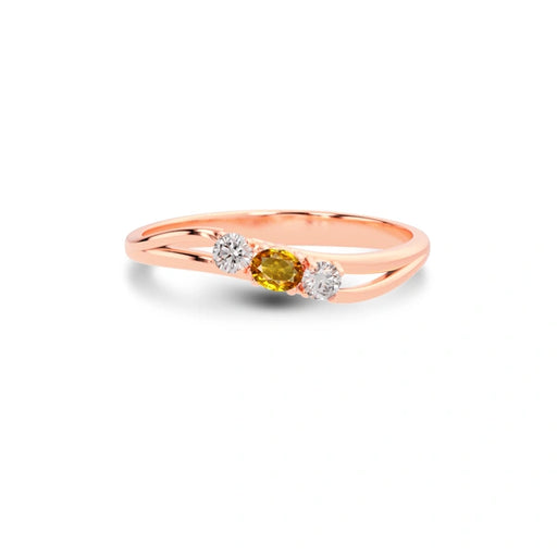 Yellow Sapphire Rose Gold Ring R1