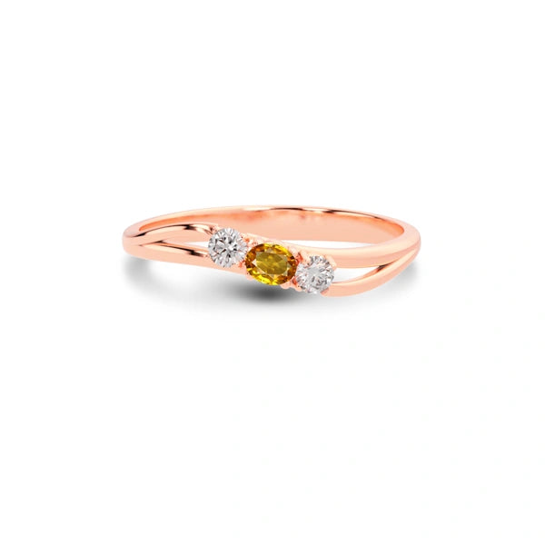 Yellow Sapphire Rose Gold Ring R1