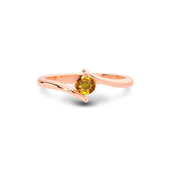 Yellow Sapphire Rose Gold Ring R2