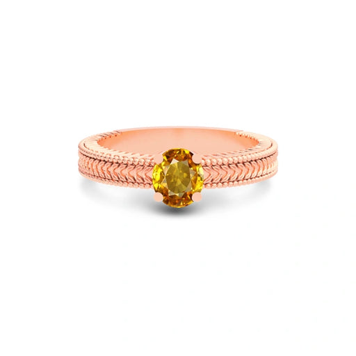 Yellow Sapphire Rose Gold Ring R3