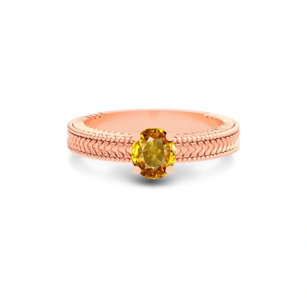 Yellow Sapphire Rose Gold Ring R3
