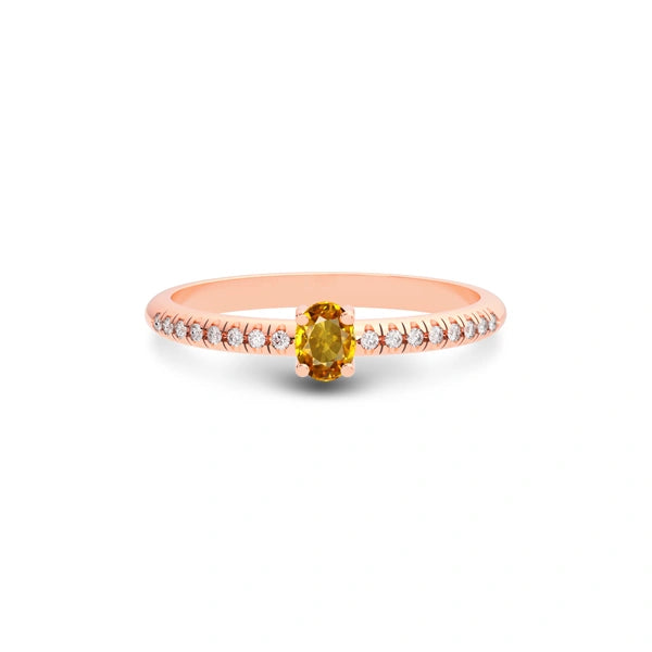 Yellow Sapphire Rose Gold Ring R4