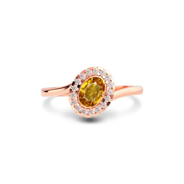 Yellow Sapphire Rose Gold Ring R5