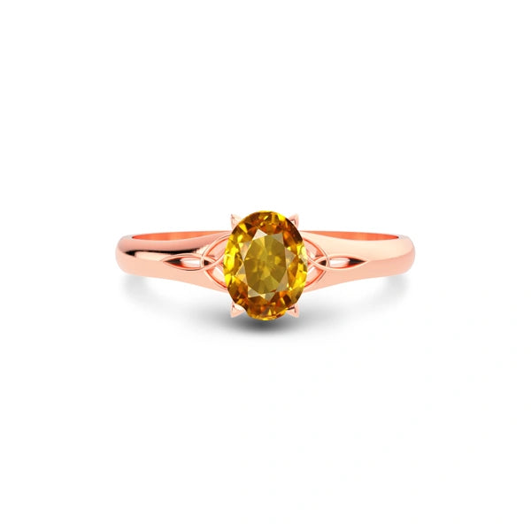 Yellow Sapphire Rose Gold Ring R6