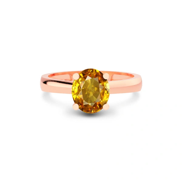 Yellow Sapphire Rose Gold Ring R7