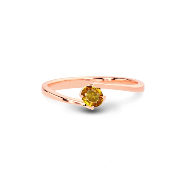 Yellow Sapphire Rose Gold Ring R8