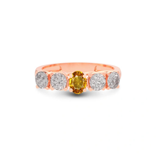 Yellow Sapphire Rose Gold Ring R10