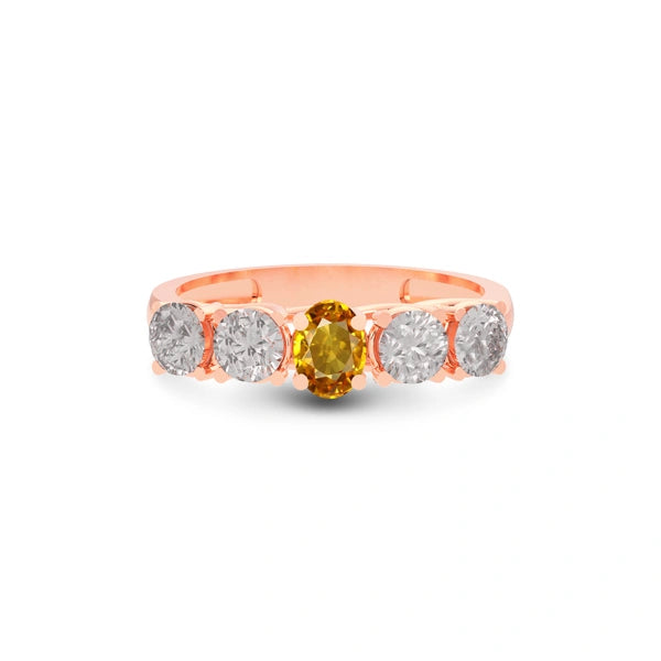 Yellow Sapphire Rose Gold Ring R10
