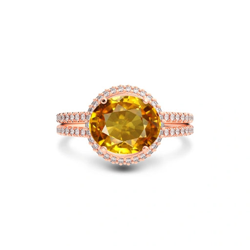Yellow Sapphire Rose Gold Ring R11