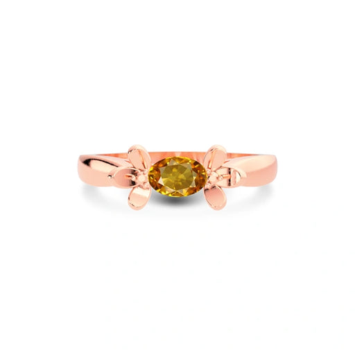 Yellow Sapphire Rose Gold Ring R12