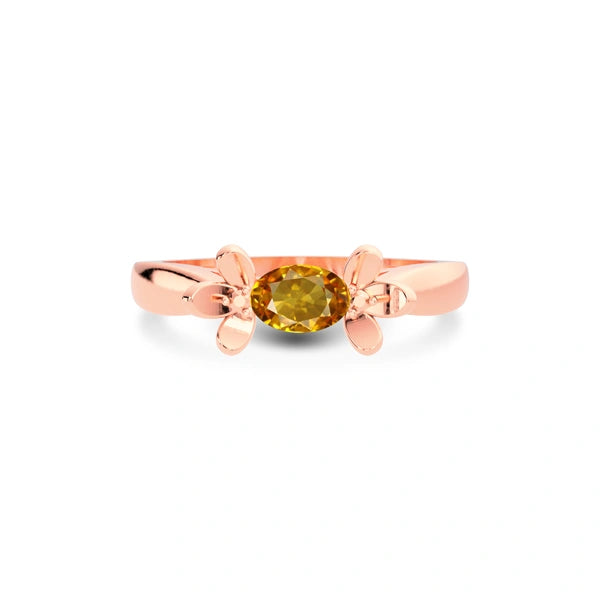 Yellow Sapphire Rose Gold Ring R12